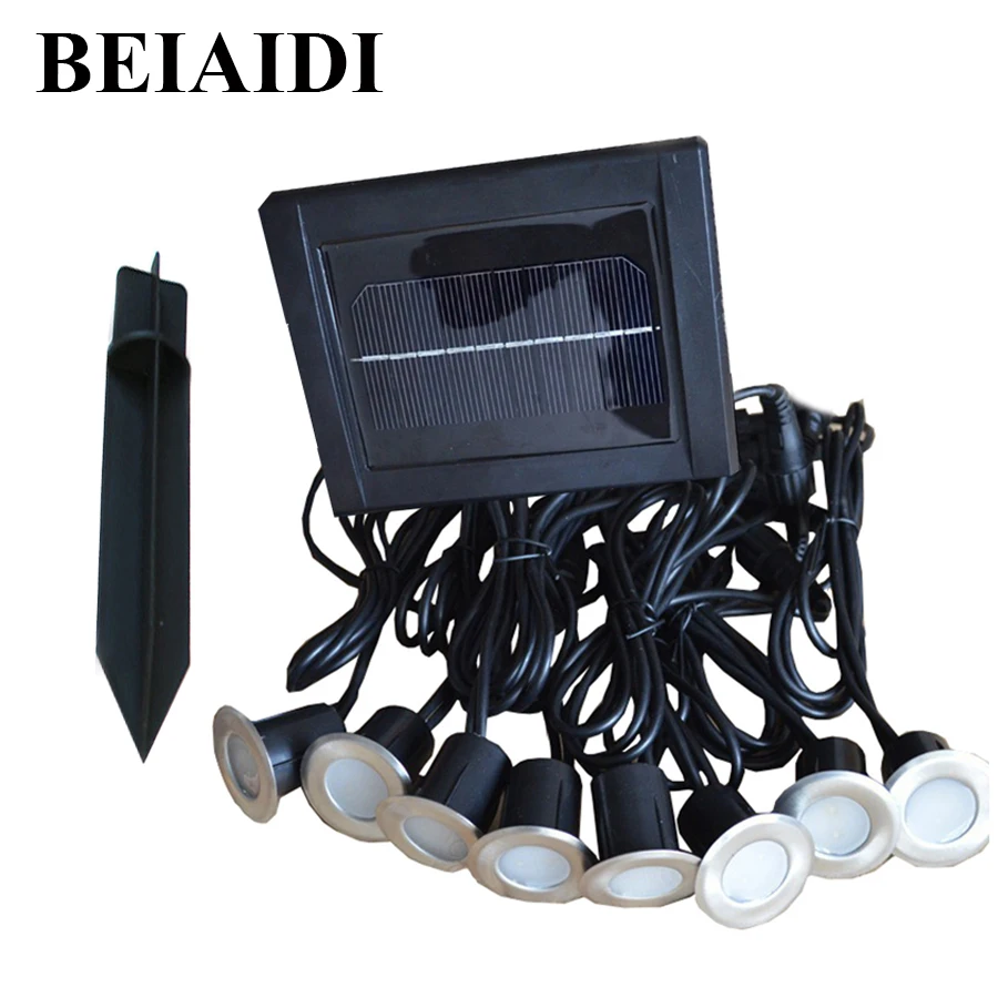 BEIAIDI Solar LED Deck Lights Outdoor Solar Underground Floor Buried