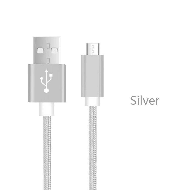 Digizulu USB Micro USB кабель 5V2A для быстрой зарядки передачи и синхронизации данных для мобильных телефонов на Android камера для планшета Мышь PS3 MP4 для зарядки и передачи данных - Цвет: Silver