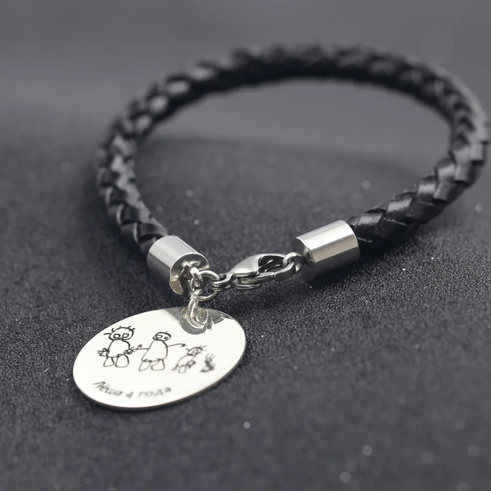 Geflochten Lederarmband Personalisierte Liebe Familie Armband Kinder