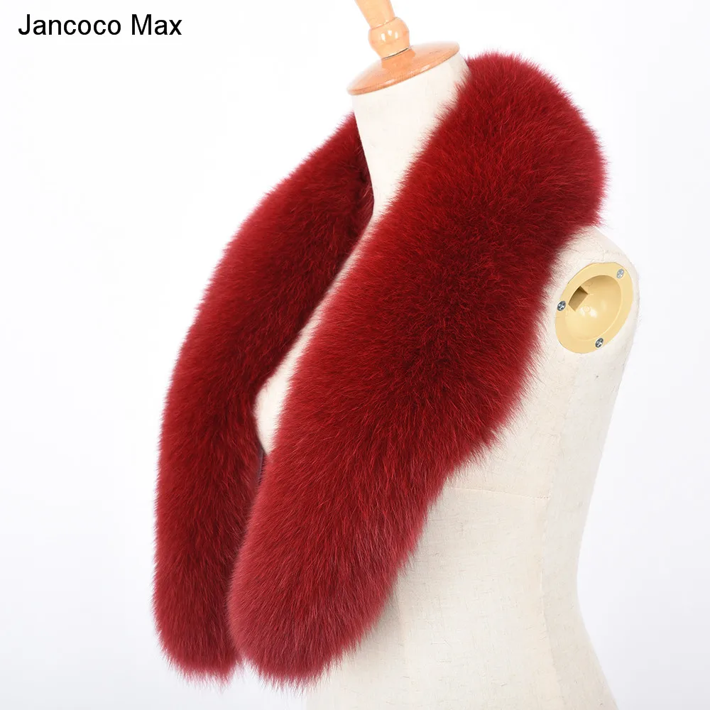 Jancoco Max 2019 новые зимние натуральная черно-бурая лиса меховой воротник Высокое качество Модный шарф меховое пальто; парка воротники S7307