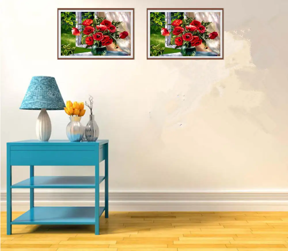 5D DIY алмазная живопись цветок Поппи вышивка крестиком Алмазный пейзаж Алмазная