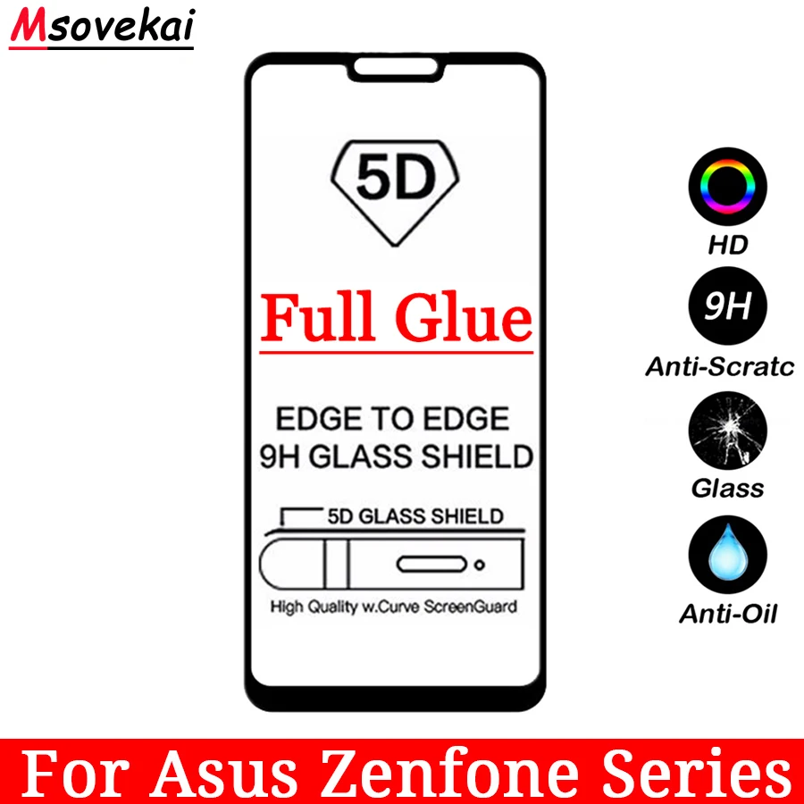 Закаленное стекло для Asus Zenfone 5 Lite 5Q ZC600KL Max Plus M1 ZB570TL ZB555KL Selfie ZB553KL Full Glue 5D 6D 9D защита