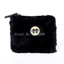 Новая Мода Микки и Минни обувь для девочек Дети черный плюшевый кошельки детей