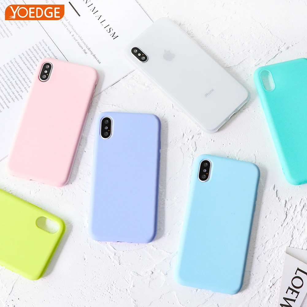 

Yoedge Phone Cases for iPhone 7 Plus Silicone Cover for iPhone X Xs Max XR 5 5S SE 6 6s 8 Plus Macarons Color for iPhone 7 Case