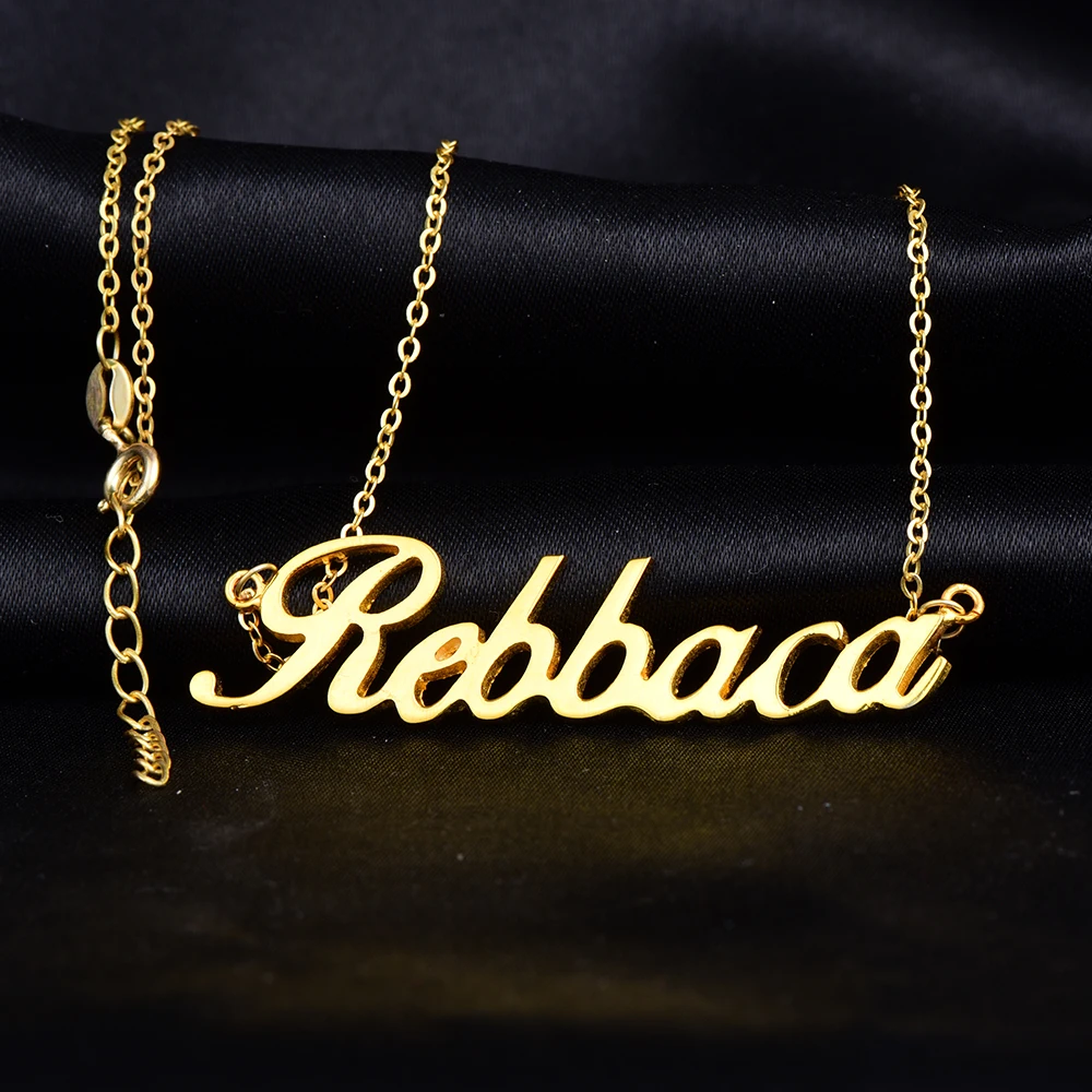 RainMarch Personalized 925 Silver Name Necklace Women Necklaces & Pendants  Custom Nameplate Necklace Jewelry Gift Dropshipping (6)