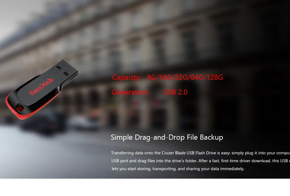 Sandisk CZ50 USB флеш-накопитель, мини-флеш-накопитель, автомобильная USB флешка, 8 ГБ, 16 ГБ, 32 ГБ, 64 ГБ, 128 ГБ, карта памяти, флешка