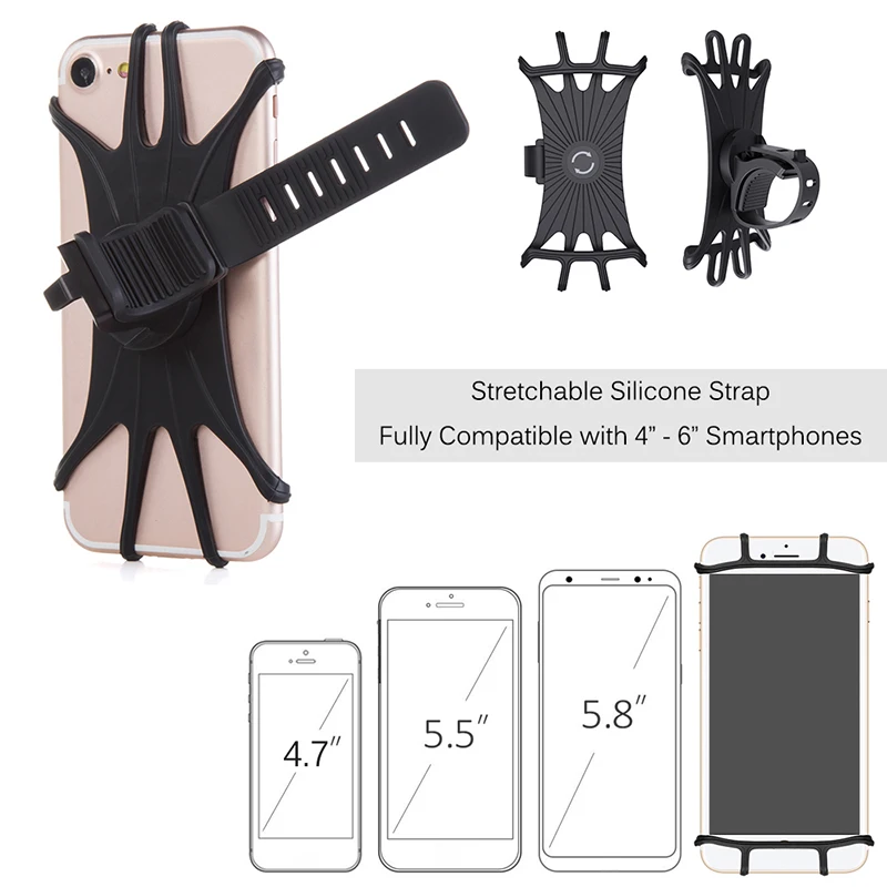 Универсальный велосипедный держатель для мобильного телефона, силиконовый держатель для мотоцикла, велосипеда, держатель для iPhone