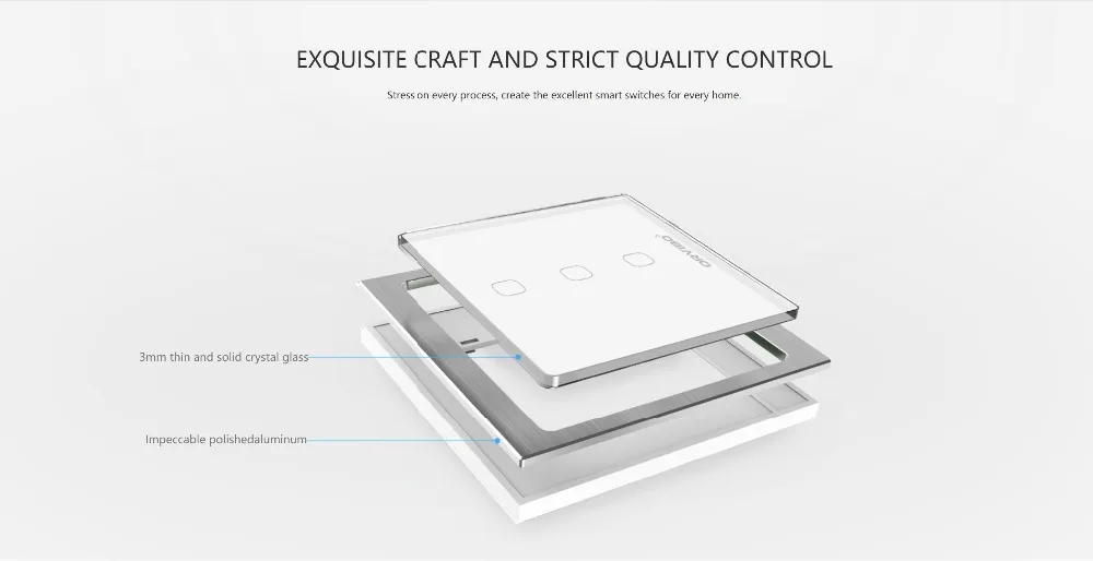 Orvibo умные переключатели-серия AURORA Элегантная стеклянная панель с продуманной металлической рамкой
