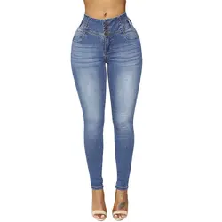 Новое поступление женские джинсовые узкие брюки обтягивающие джинсы Лидирующий бренд джинсы стретч Штаны с высокой посадкой для женщин;
