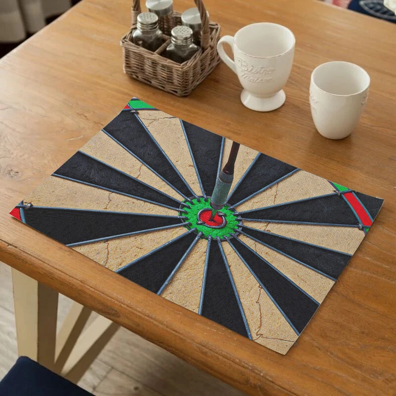 

Creative Design Darts Pattern Placemat Decoration Mat Heat-resistant Tablemat Dishes Coaster Tableware Mat For Dining Table