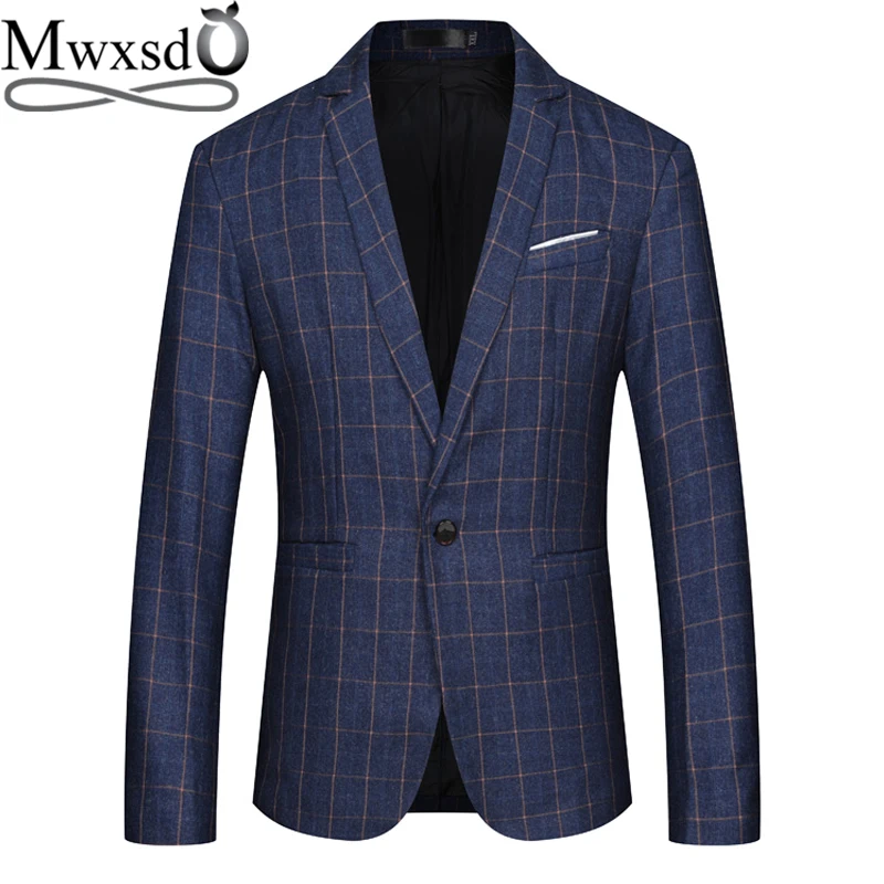 Mwxsd брендовая мужская Повседневная пиджак мужской хлопковый костюм куртка slim fit Blazer куртка классический смарт-блейзер для мужчин большие