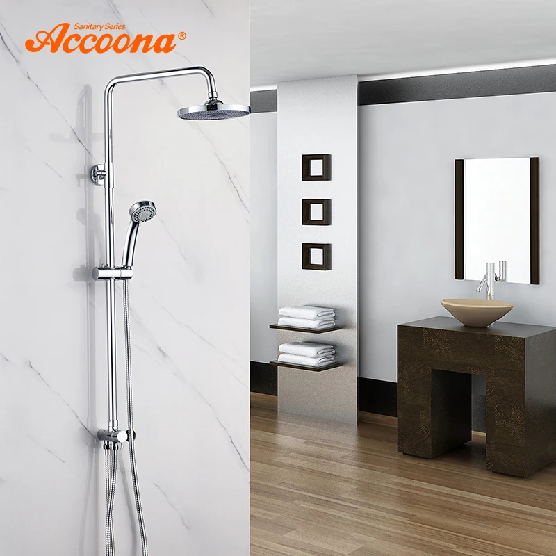 Accoona Shower Faucets Bath Shower Set Brass Wall Mounted Rain Shower Hand Mini Body Shower Faucet Set For Bathroom A8397