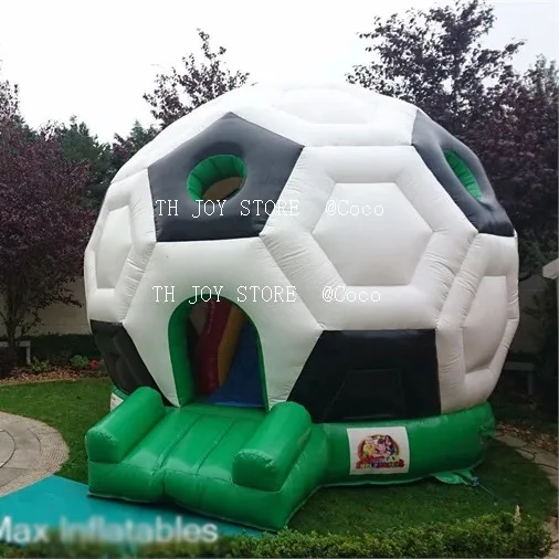 

free air ship to door, Attractive big inflatable football dome castle,5m/17ft inflatable jumping soccer bounce house