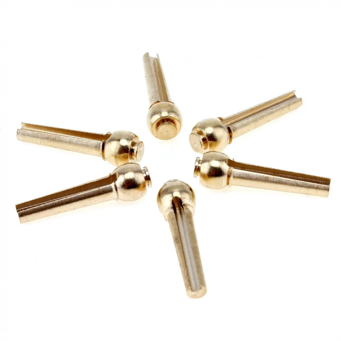 6pcs/set Pure Copper Brass Guitar Bridge Pin Strings Nail Pegs for Folk