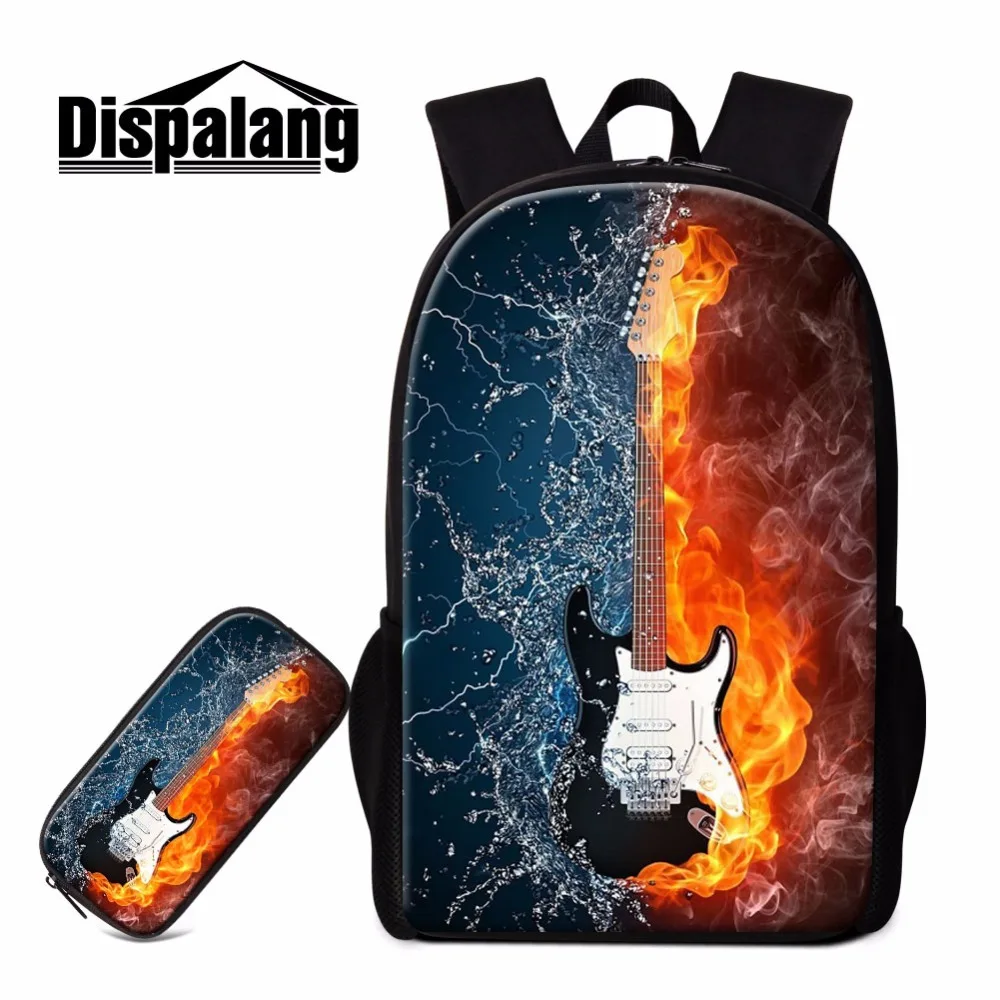 Dispalang 3D Guitar Pattern School Bag Casual Bookbag Cute Backpack Mochila Infantil Design Your Own Backbag
