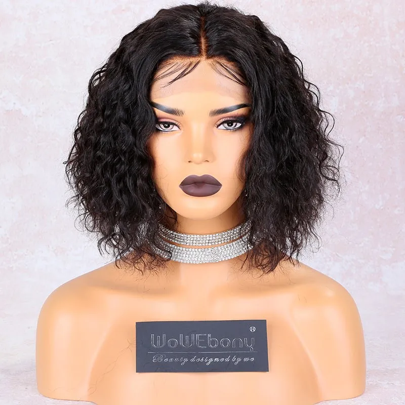 

Curly Human Hair Wig Brazilian Remy Short Bob Lace Front Human Hair Wigs With Baby Hair For Women Pre-plucked