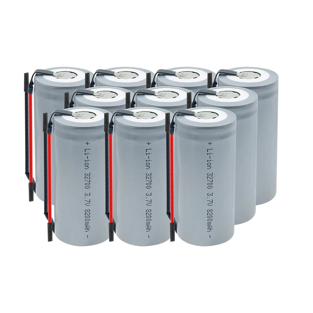 32700 батарея 3,7 V 8200mAh перезаряжаемая 32700 литиевая батарея резервного питания с паяльными проводами для фонарика солнечного света - Цвет: 10 PCS