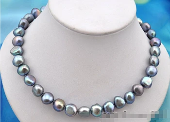 

shipping>>>>17" 12x13mm baroque gray FW pearl necklace