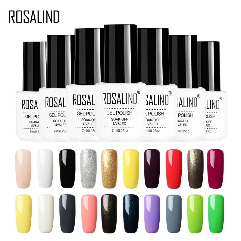  ROSALIND Gel 1 gel varnish Solid Color Series 7ml Gel nail polish White Bottle UV LED Semi Permanen