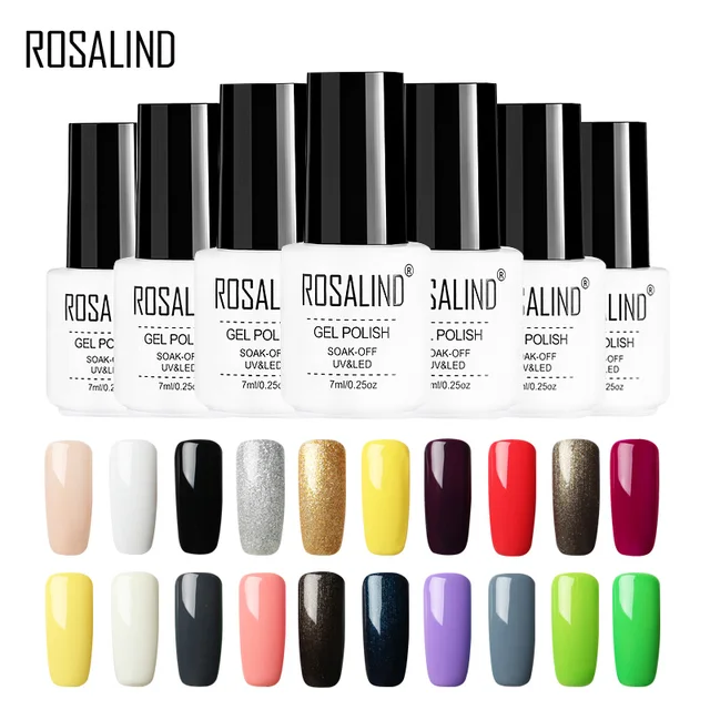 Rosalind Gel 1 Varnish Solid Color Series 7ml Nail Polish Rosalind Gel 1 Varnish Solid Color Series 7ml Nail Polish White Bottle Uv Led
