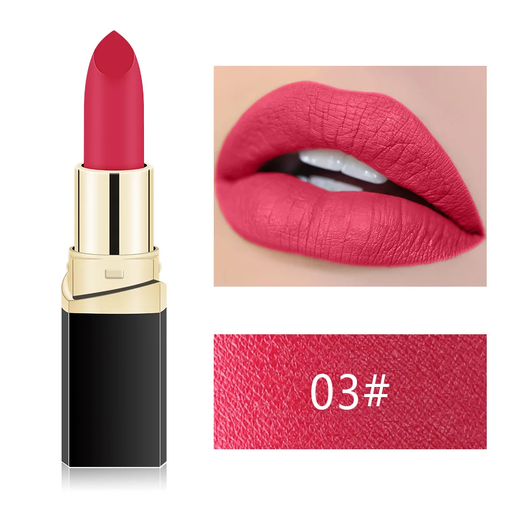 MISS ROSE Lipstick Matte Waterproof Make Up Long Lasting Lip Stick 42 Colors Easy To Wear Lipstick Lips Makeup Mate Lipstick