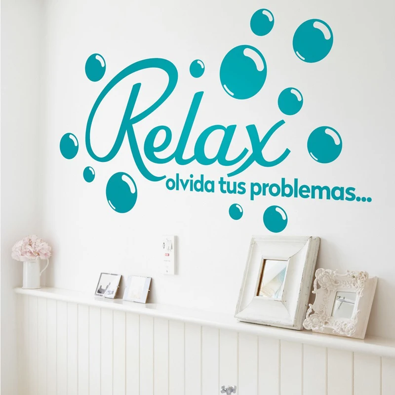 RELAX With Bubbles Wall Quote Sticker Decal Bathroom Vinyl Decor WordsWQB53 