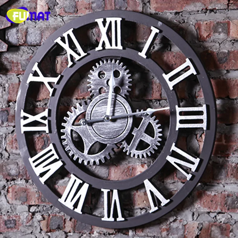 Industrial Style Loft Gear Wall Clock Bar Home Decor Creative Wall Clock Living Room Hotel