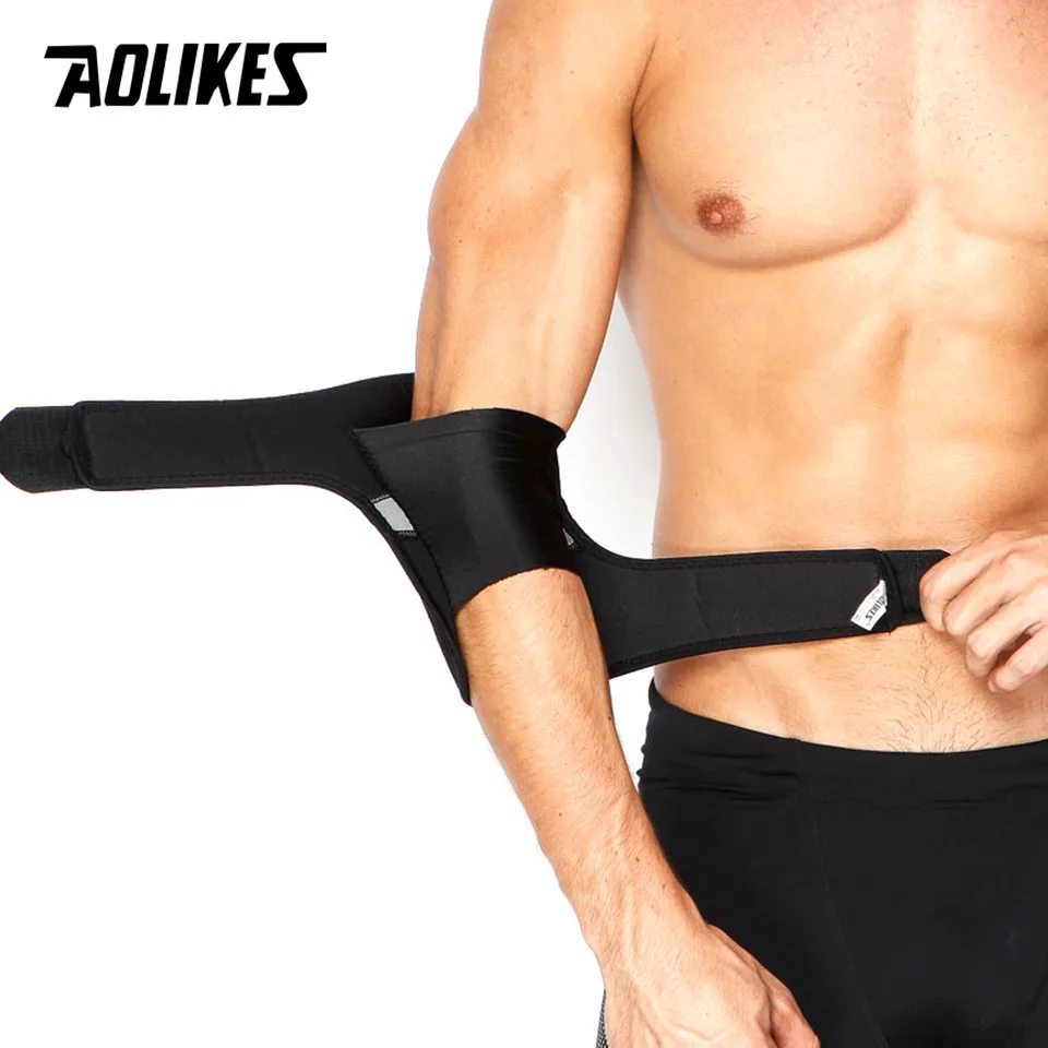 Aolikes 1 قطع تعديل تنفس منصات الكوع دعم coderas ذراع واقية السلامة ل تنس الريشة الصالة الرياضية Aolikes 1 قطع تعديل تنفس منصات الكوع دعم coderas ذراع واقية السلامة ل تنس الريشة الصالة الرياضية