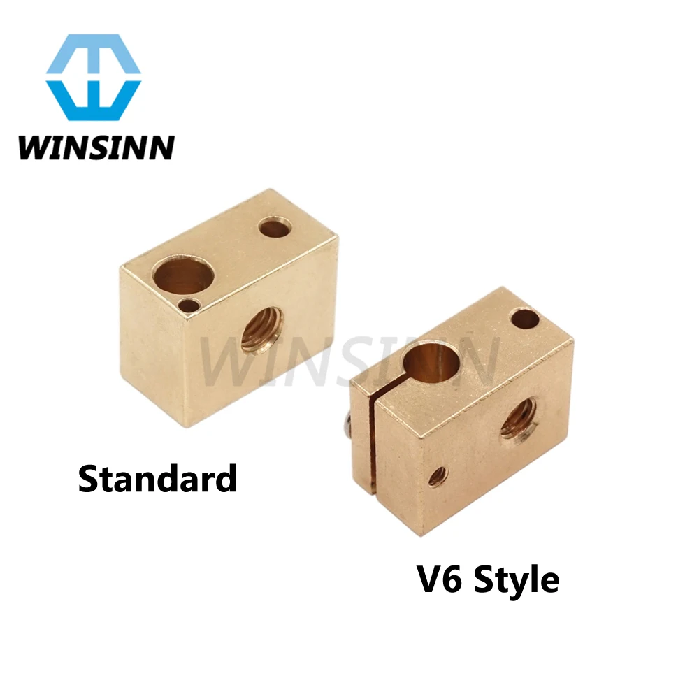 V6 الحرارة كتلة الاستشعار النحاس سخان كتلة الألومنيوم ل HT-NTC100K PT100 RepRap بودين J-رئيس V6 3D طابعة الطارد hotend