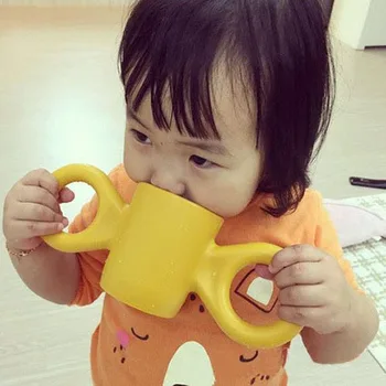 

Cup Creative Big ear cup anti fall Environmental protection candy color children milk cup Mug