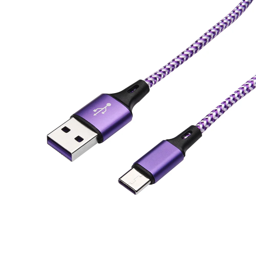 Черный/Фиолетовый 5A Тип C зарядный кабель с разъемом usb-c для быстрой зарядки передачи и синхронизации данных шнур нейлон Зарядное устройство кабель для samsung S9 S10 Xiaomi huawei