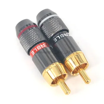 

(6 pieces/lot) Gold-Plated RCA 6mm HI-FI Cable Plug connector