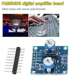 Цифровая плата усилителя с потенциометром громкости 5Wx2 Stereo PAM8406