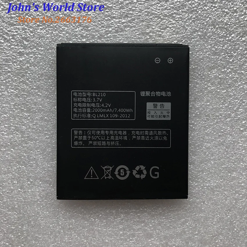 

For Lenovo A606 battery High Quality Li-ion 2000mAh BL210 Battery Replacement for Lenovo A606 Smart Phone