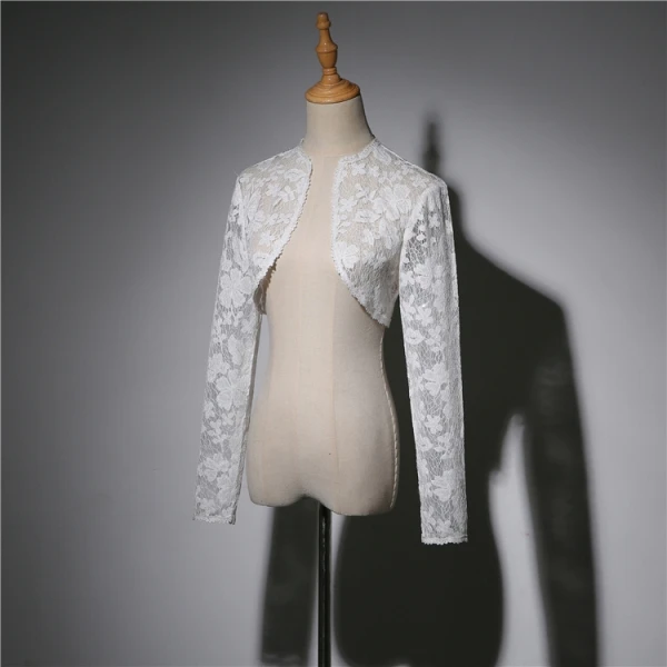 Свадебное платье, кружевное покрывало, белое кружевное болеро, на заказ Свадебная накидка невесты, болеро novia, свадебная куртка - Color: White