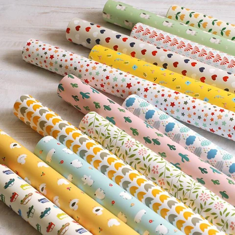 Papel de Embalagem Folha Rolo Floral Modelado Presente Embalagem Flor Embrulho Fundo Artesanato Faça Você Mesmo Scrapbook Accessiories 52x75cm 10