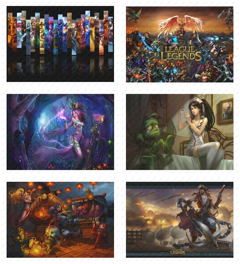 

League Of Legends LOL White kraft poster Poster wall sticker Decorative paintings Game Poster