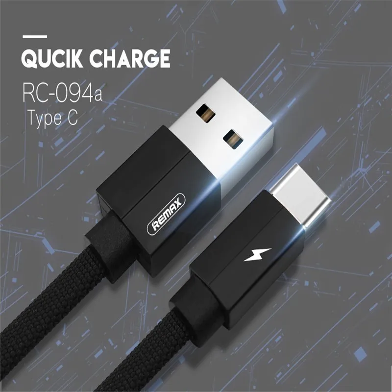 

REMAX USB Type C Data Cable Fast Charging USB C Braided Cable Type-c Charger Tranfer Cable for Xiaomi Mi5 / Samsung / OnePlus 2