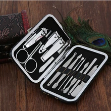 Профессиональный 12в1 педикюр/Маникюрный набор кусачки для ногтей кутикулы набор для ухода чехол