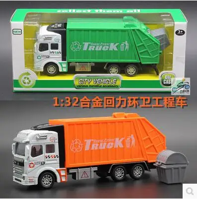 rubbish truck 1 32 car model kids toy alloy boy kids pull back gift collection Sanitation
