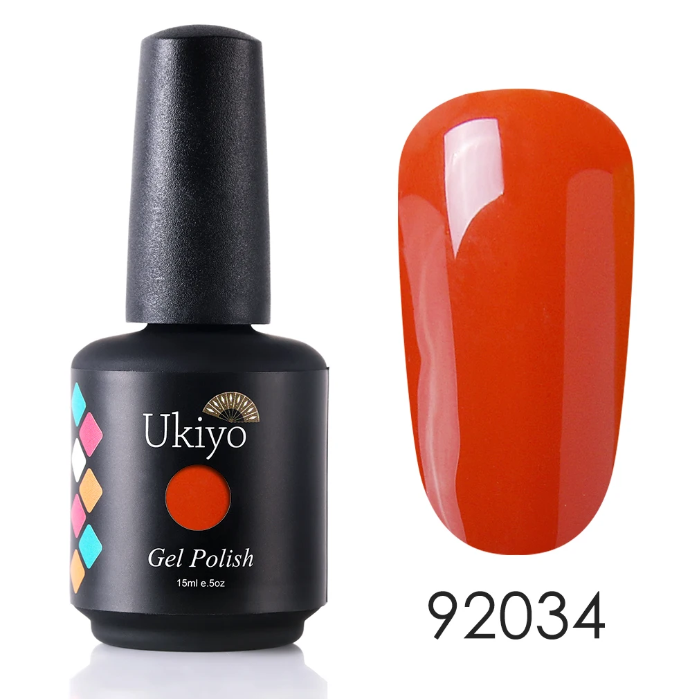 Ukiyo 15 мл Чистый Цвет Гель-лак для ногтей Vernis полуперманентный УФ-гель для ногтей впитывающий Гель-лак для ногтей - Цвет: H92034