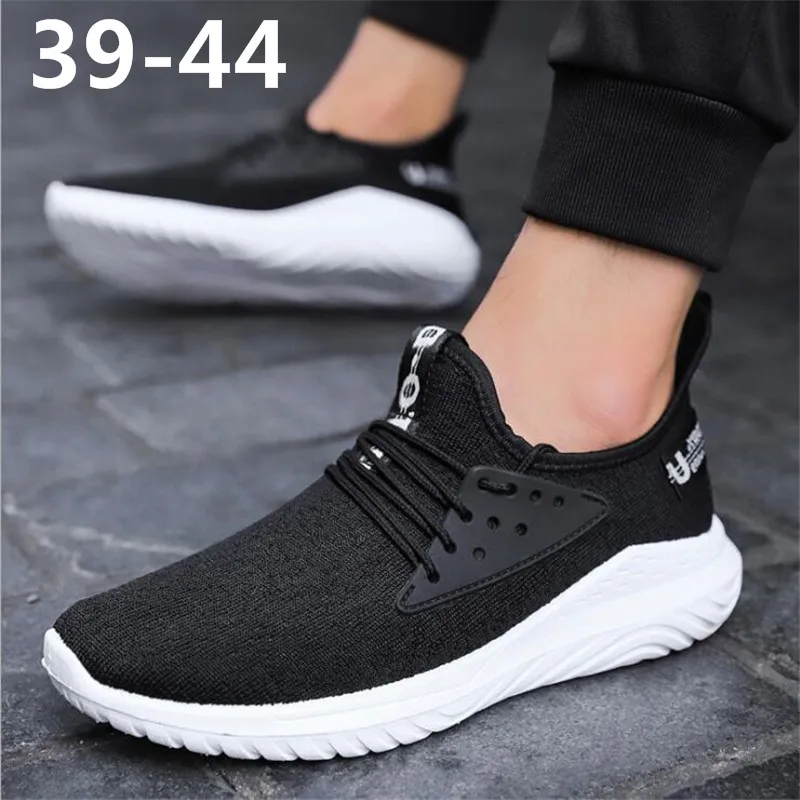 

2018 trend autumn new casual men's flying woven sports breathable running light travel shoes 39-44