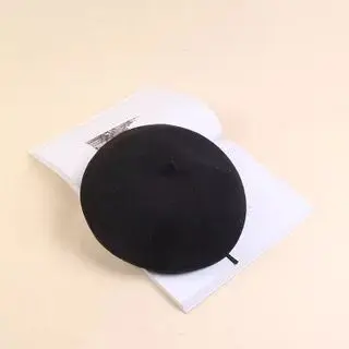 Корейский Стильный модный однотонный весенне-летний берет для женщин Женская бини шляпа LL190708 - Цвет: blk