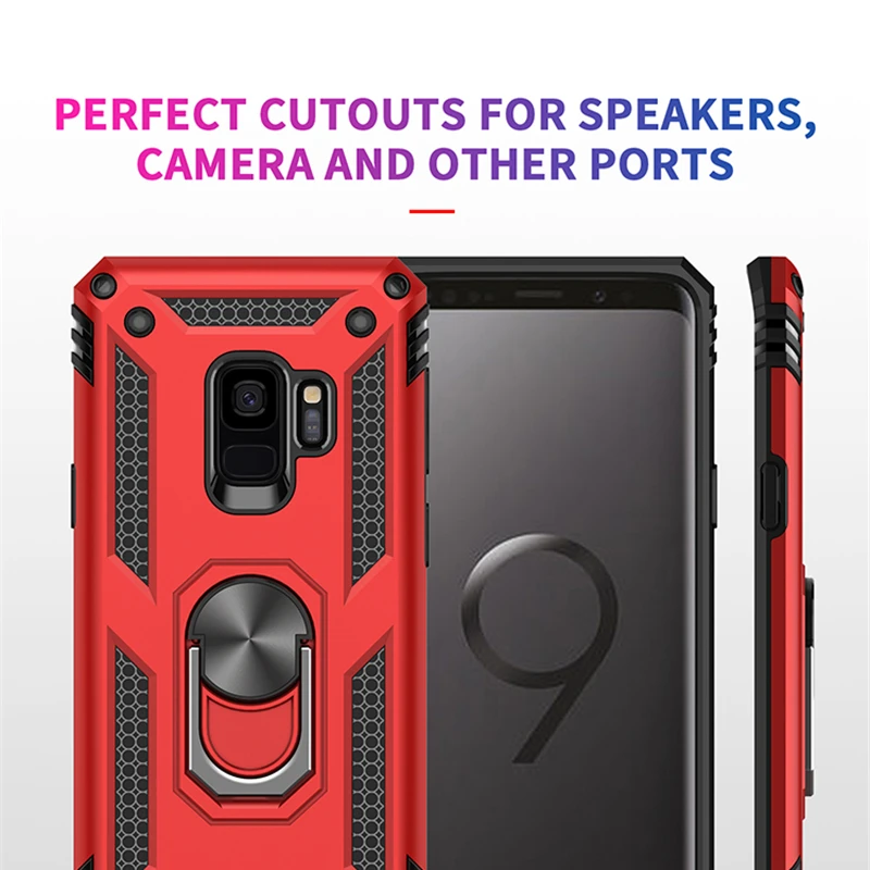 For Samsun Galaxy S9 S8 S10 5G Plus S10E Note 10 Pro 8 9 Kickstand Ring Holder Phone Cover Anti-scratch Shockproof Case Capa | Мобильные