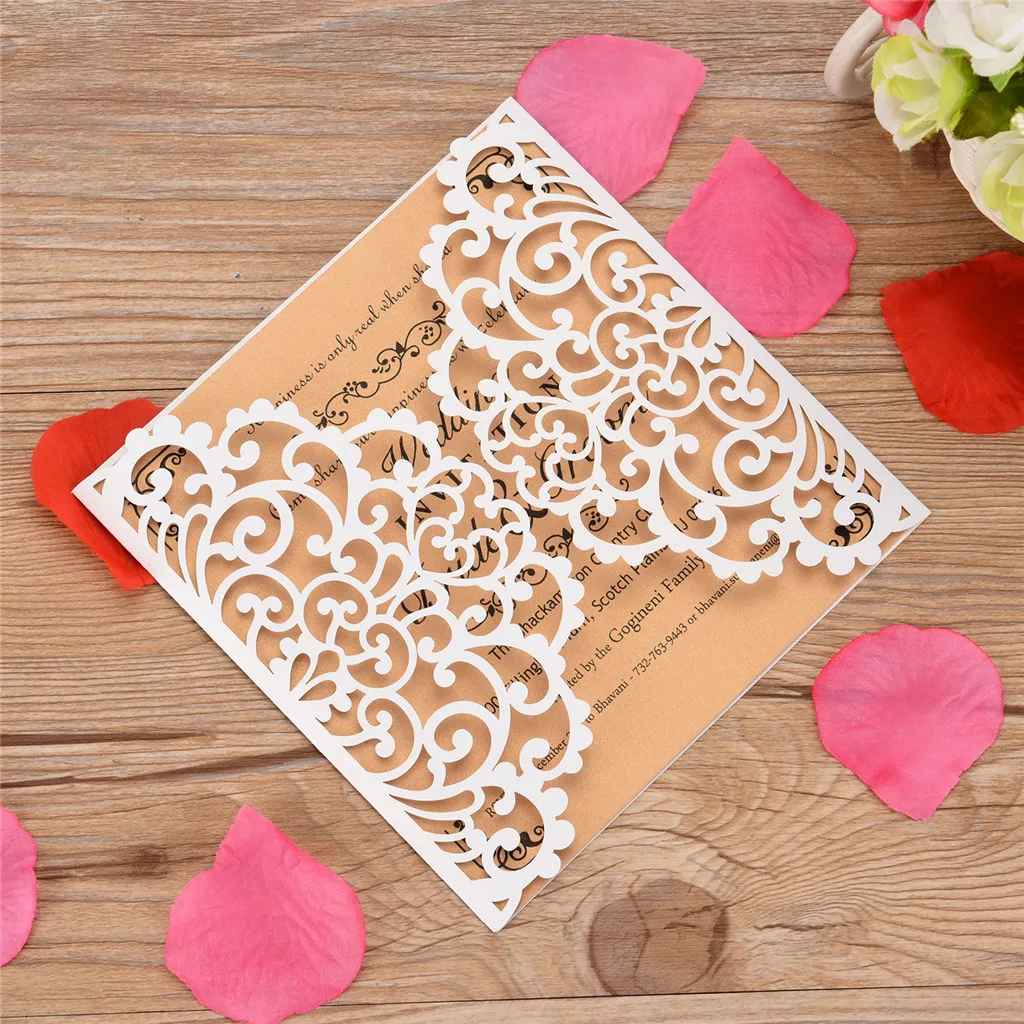  European Openwork Wedding Invitation Creative Birthday Card Invitation 10pcs Invitation Card Pearle - 33054113833