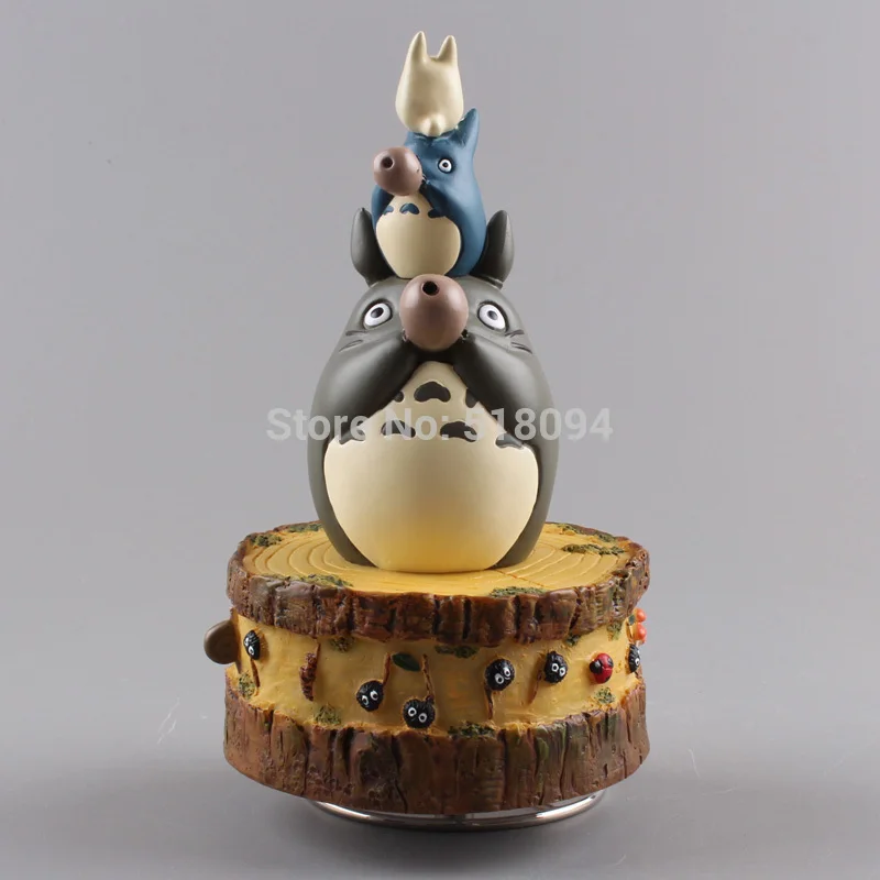 Ceny Słodkie piękne Totoro pozytywka Totoro figurka kolekcjonerska zabawki lalki dla zabawki dla dzieci boże narodzenie prezenty MHFG030