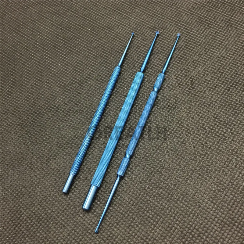 3 шт титана 2,0 мм халазион кюретт/двухсторонний микро офтальмологический хирургический инструмент