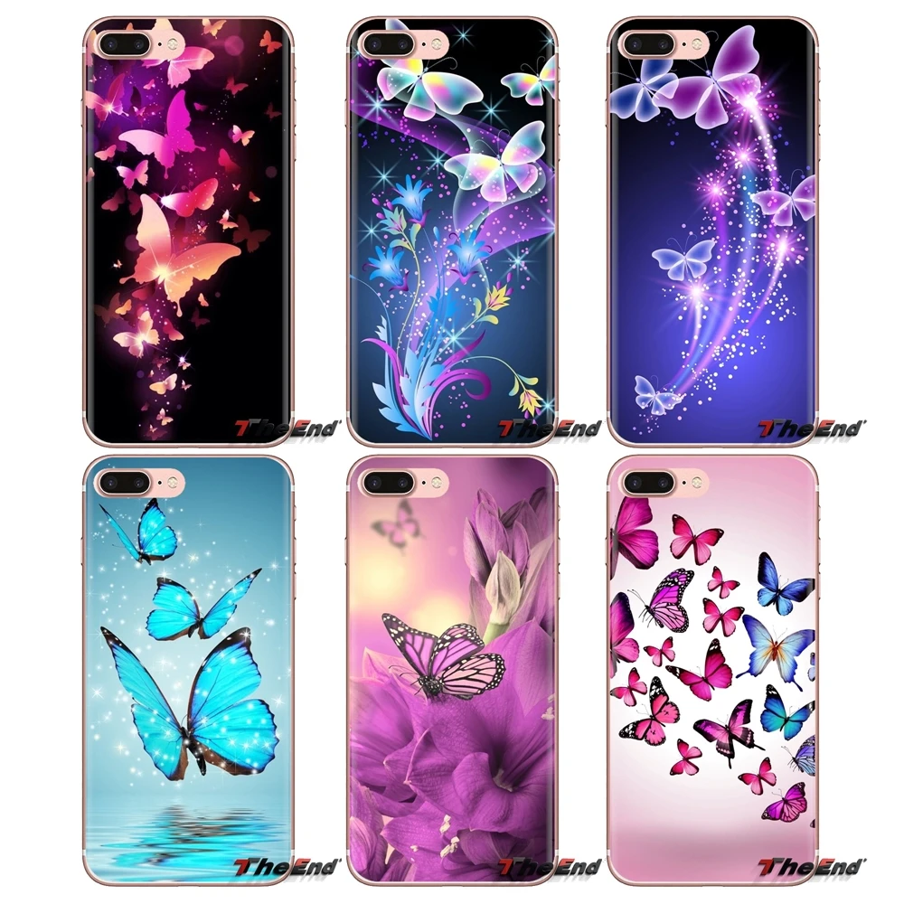 Прозрачные чехлы из ТПУ для iPod Touch Apple iPhone 4 4S 5 5S SE 5C 6 6S 7 8 X XR XS Plus MAX бабочка обои |