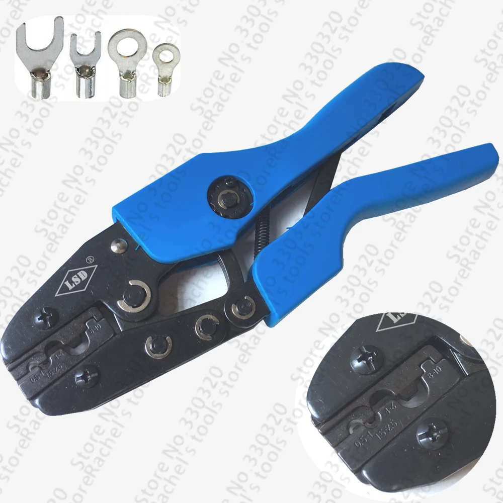 

Hand crimping pliers for cold naked non-insulated ring fork connectors terminals cimping tools 0.5-10mm2 AN-101