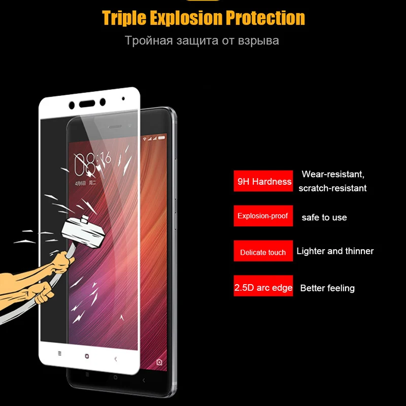 Защитная пленка для экрана mousmi Xiaomi Redmi 4x Note 4 Global Glass On 9H Защитное стекло 4x|Защитные